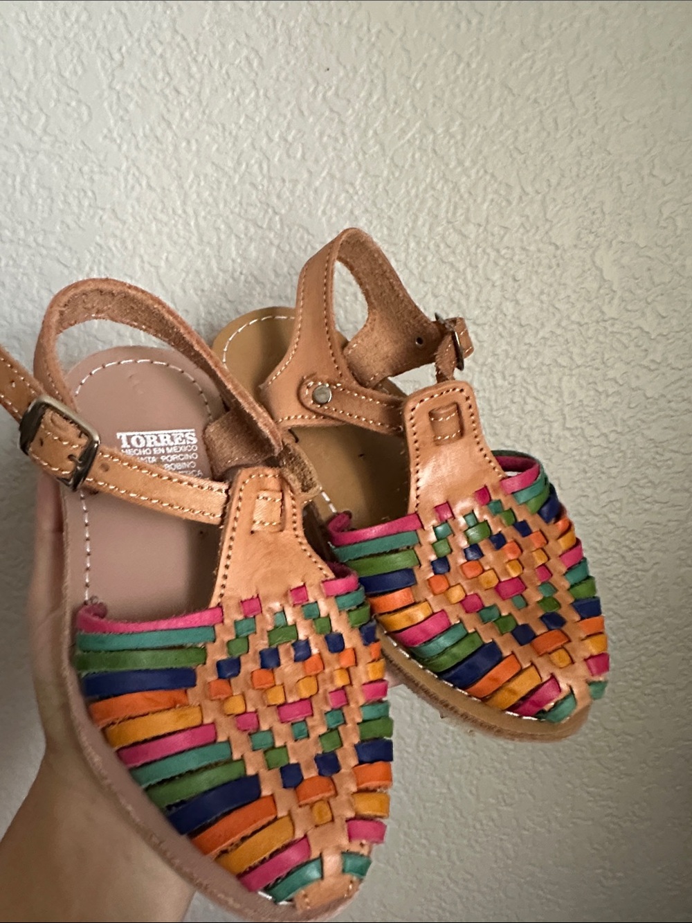 SIZE 10US kids Multi-Color Kids   Leather Huraches
